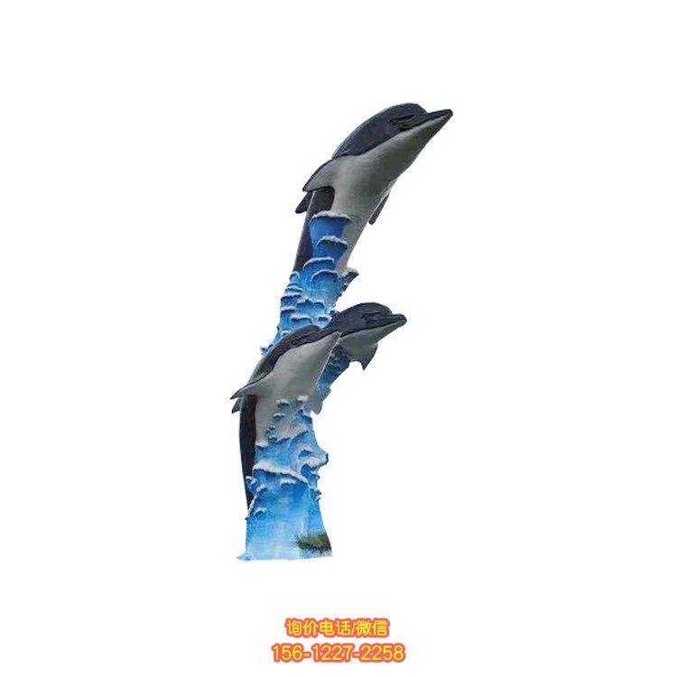 玻璃鋼海豚動物雕塑，為廣場景觀帶來新鮮感
