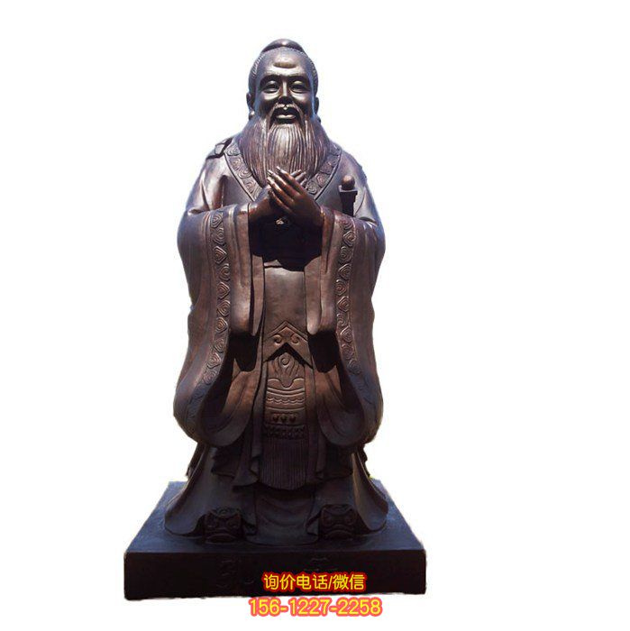 孔子玻璃鋼雕塑，點(diǎn)綴校園園林