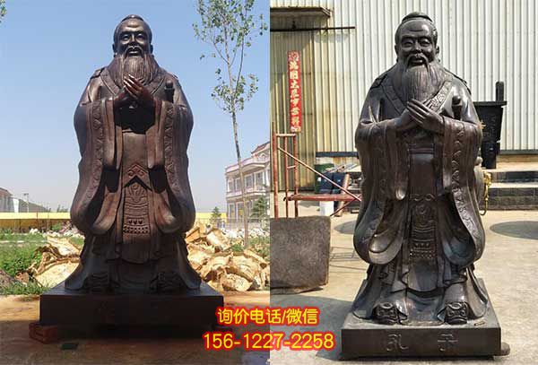 孔子雕塑：玻璃鋼鑄銅景區裝飾