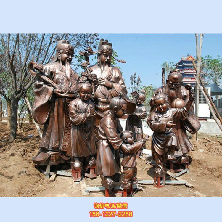 景區城市街道玻璃鋼仿銅園林景觀人物雕塑