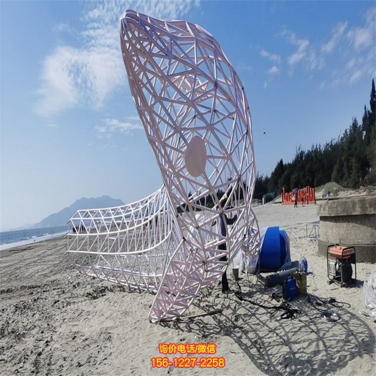 戶外海豚不銹鋼鏤空網格抽象海豚雕塑擺件