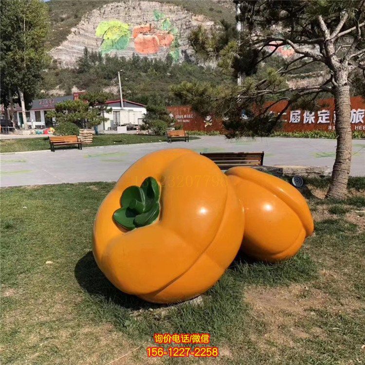 柿子，玻璃鋼仿真果蔬雕塑