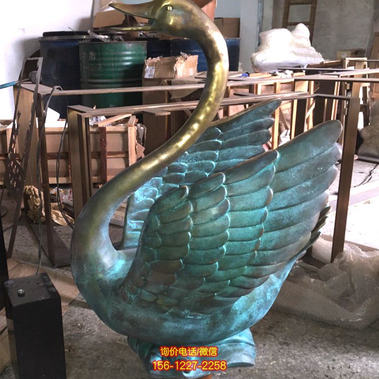 戶外動物園游樂場不銹鋼仿真彩繪動物天鵝雕塑 戶外動物園游樂場不銹鋼仿真彩繪動物天鵝雕塑