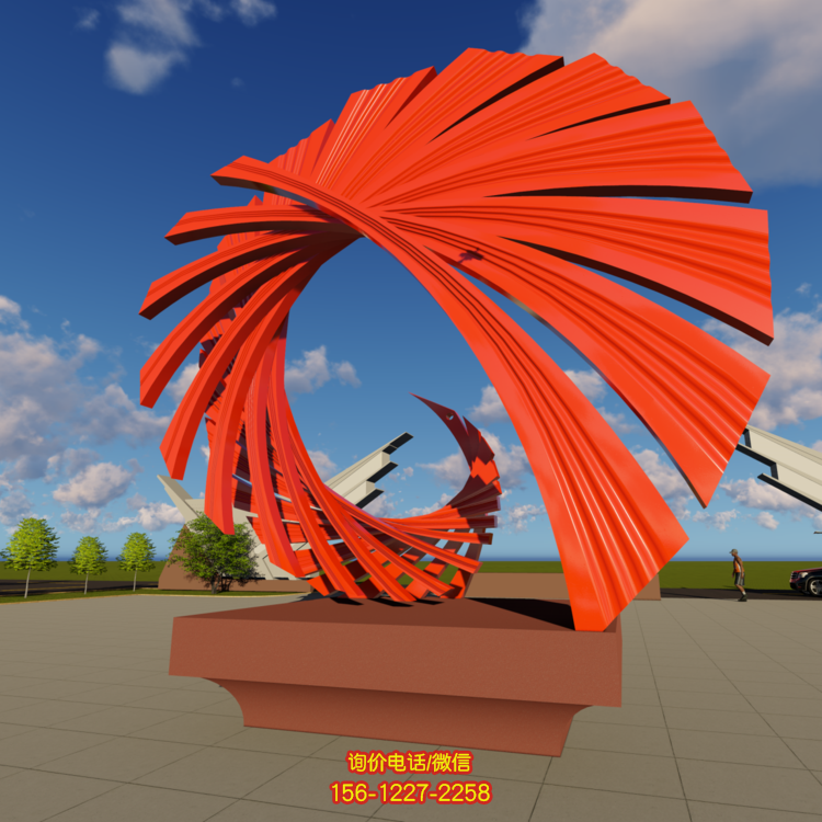 不銹鋼抽象景觀雕塑，廣場抽象藝術造型雕塑