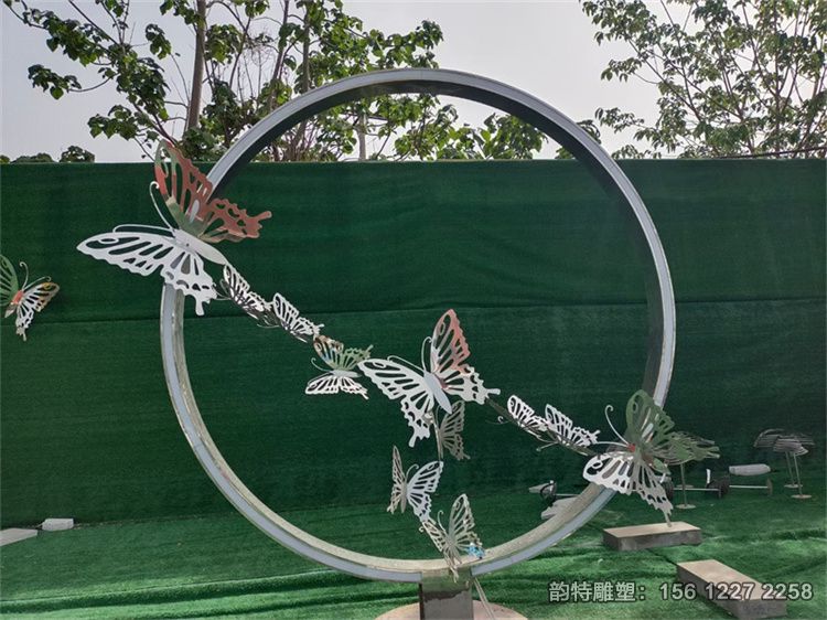 不銹鋼月亮圓環雕塑187