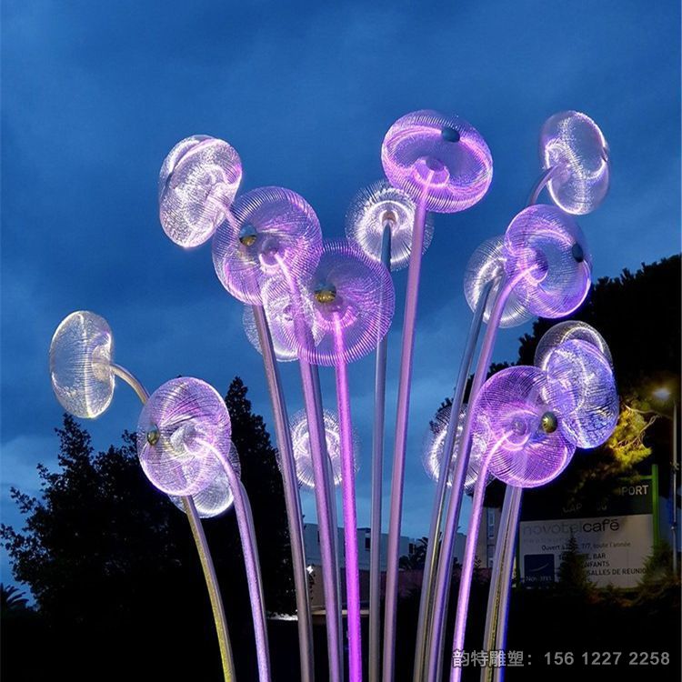 不銹鋼抽象水母雕塑，不銹鋼發光水母雕塑