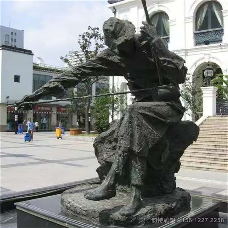 拉二胡的老人雕塑，傳統(tǒng)音樂(lè)題材雕塑