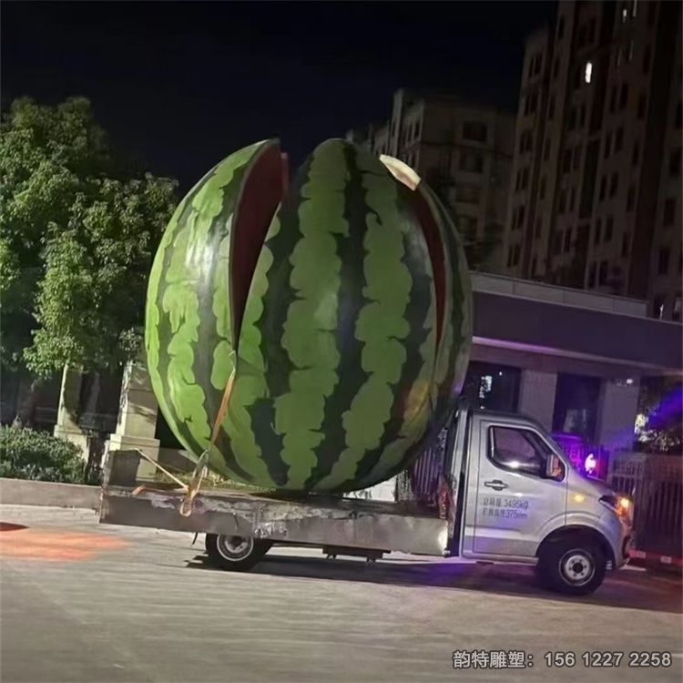玻璃鋼西瓜雕塑作品欣賞 仿真水果蔬菜擺件